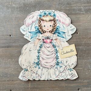 Vintage 1940s Hallmark Cinderella greeting card